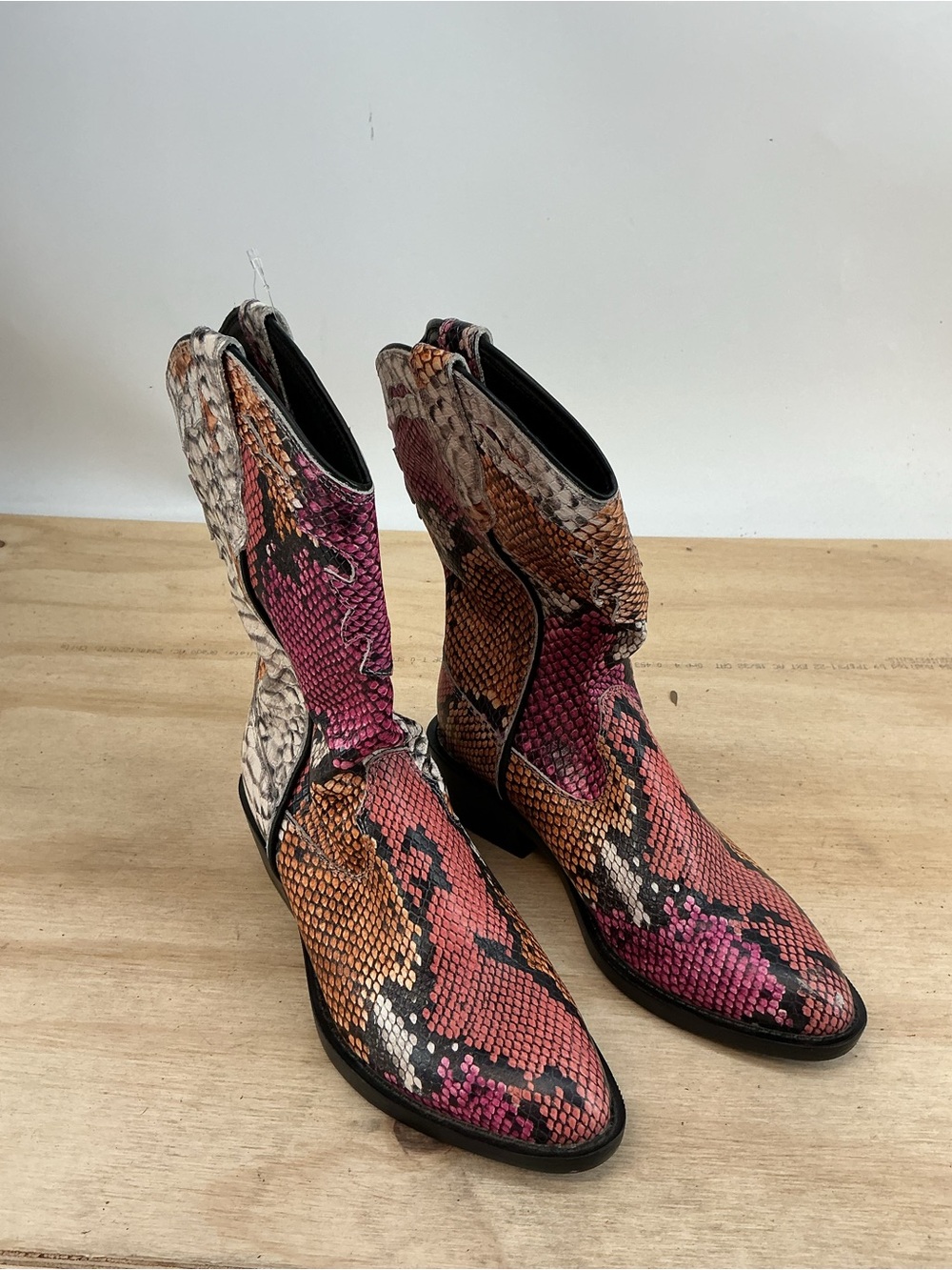 ROC Women's Multicolor Snakeskin Western Boots Size 37